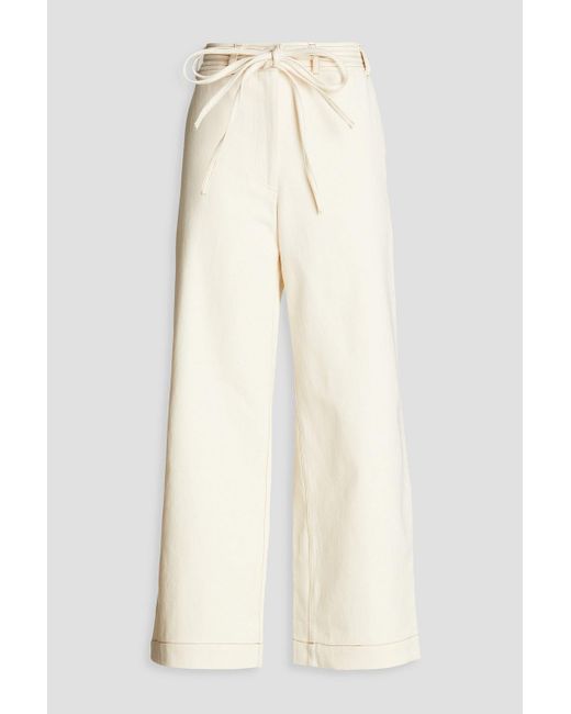 Rejina Pyo White Cyrus Belted High-rise Wide-leg Jeans