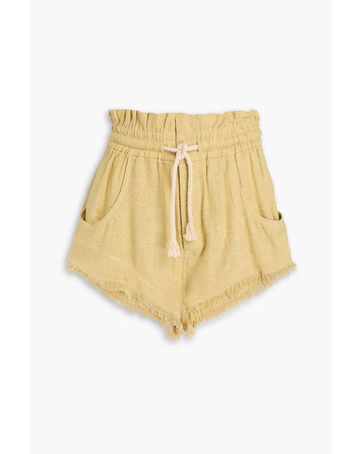 Isabel Marant Natural Shorts "talapiz" aus seide mit fransen