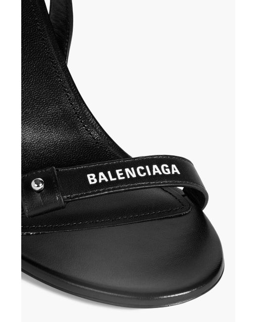 Balenciaga White Afterhour Logo-print Leather Sandals