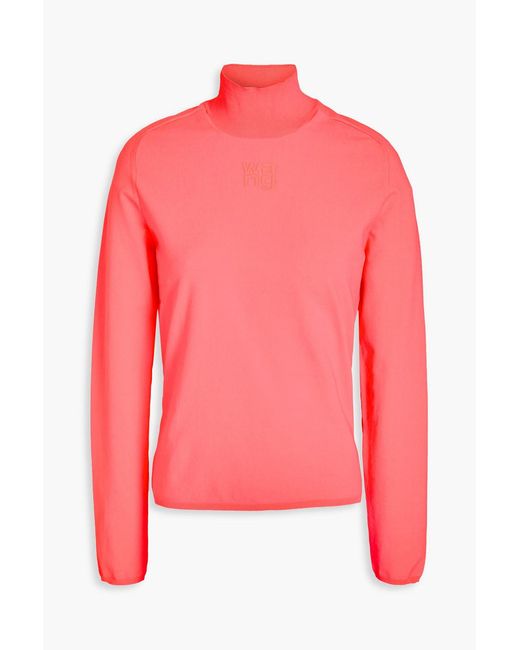 T By Alexander Wang Pink Stretch-jersey Turtleneck Top