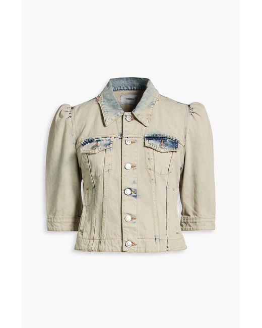 Coperni Blue Cropped Distressed Denim Jacket