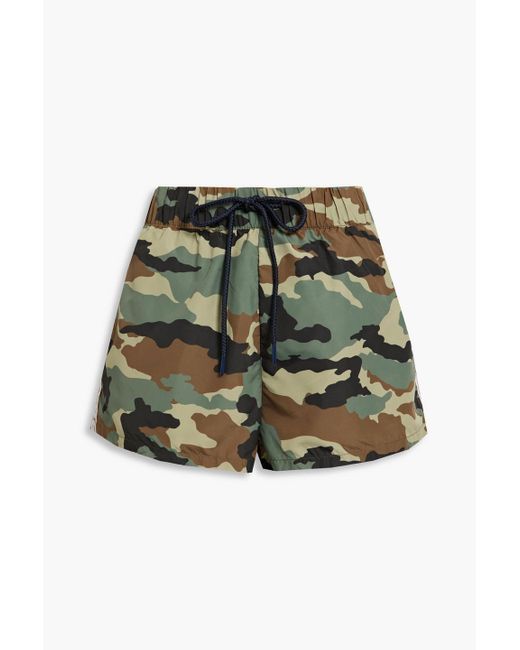 The Upside Green Efrem Camouflage-print Shell Shorts