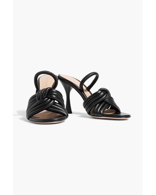 Gianvito Rossi Black Ottavia Twisted Leather Mules