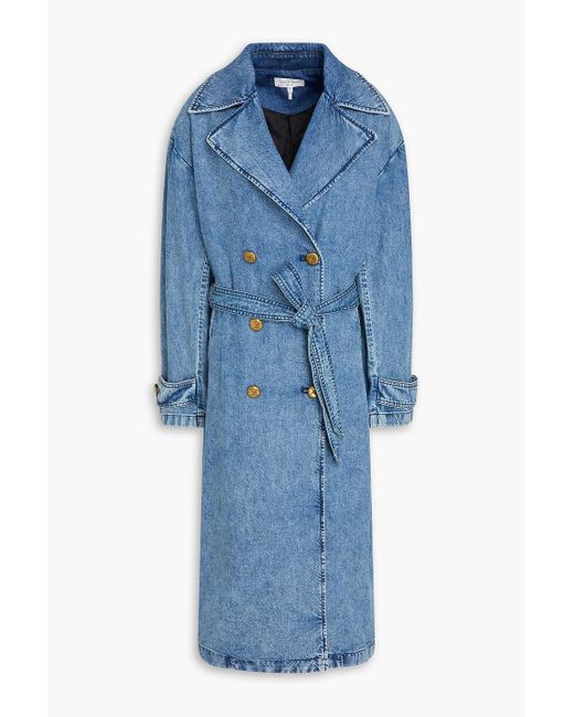Rag & Bone Blue Alora Denim Trench Coat