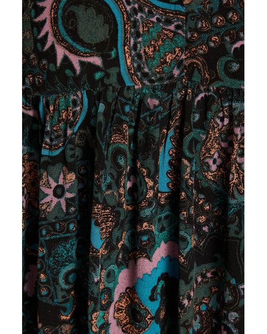 Ba&sh Black Zarry bluse aus crêpe mit paisley-print