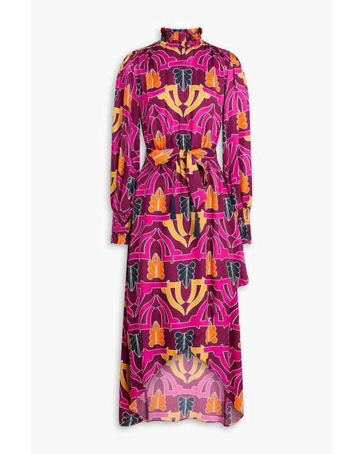 Borgo De Nor White Ivy Printed Crepe Maxi Dress
