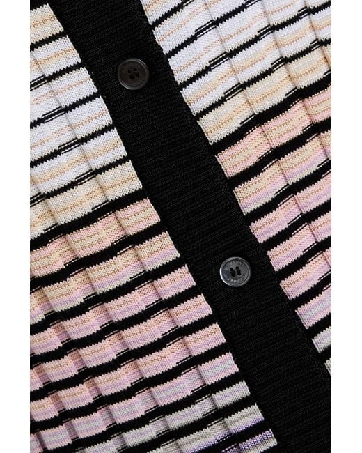 Missoni Black Gestreifter cardigan aus einer gerippten baumwollmischung mit farbverlauf