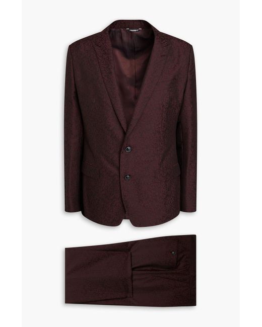 Dolce & Gabbana Purple Wool And Silk-blend Suit Jacket for men