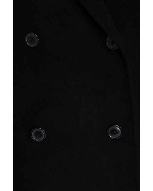Loulou de Saison Black Borneo Double-breasted Wool And Cashmere-blend Felt Coat