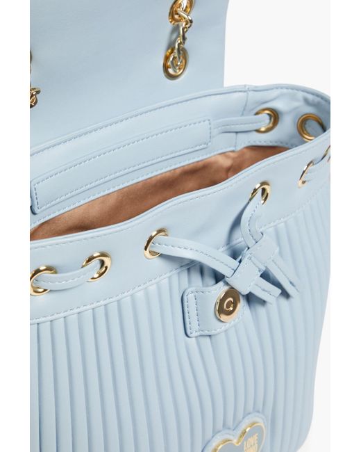 Love Moschino Blue Rucksack aus kunstleder mit biesen
