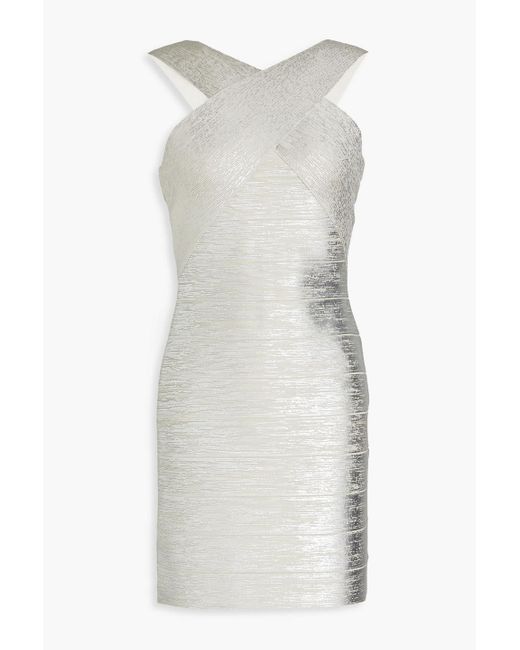 Hervé Léger White Bandage Mini Dress