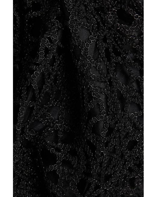 Aje. Black Patina Off-the-shoulder Embellished Taffeta Top