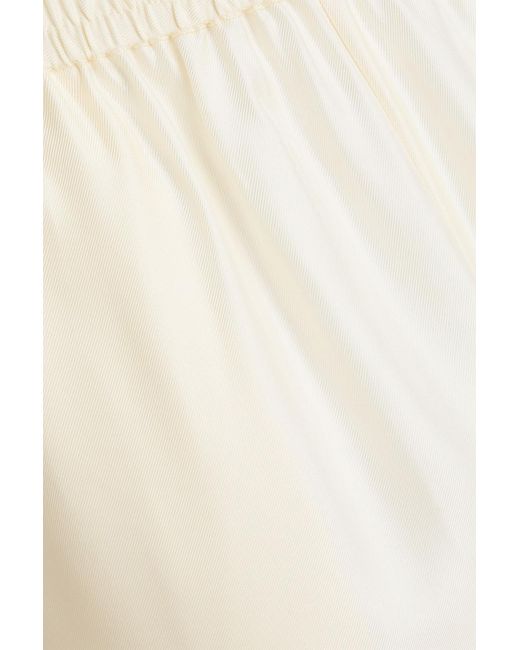 Loulou de Saison White Alera Silk-Twill Straight-Leg Pants