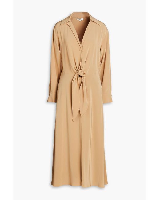 Vince Natural Knotted Cady Midi Dress
