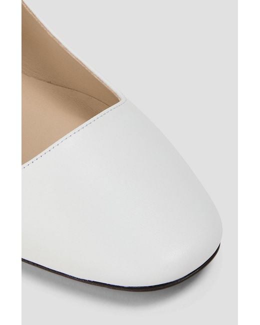 Theory White Leather Mary Jane Flats