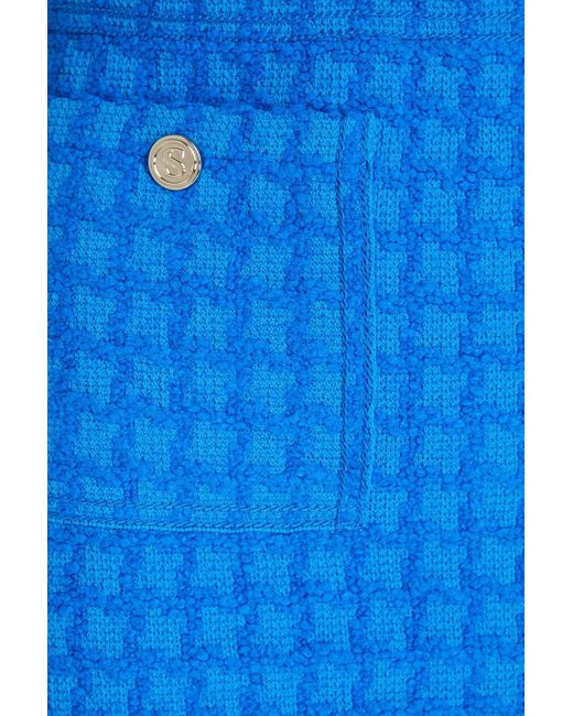 Sandro Blue Jacquard-knit Tweed Mini Skirt