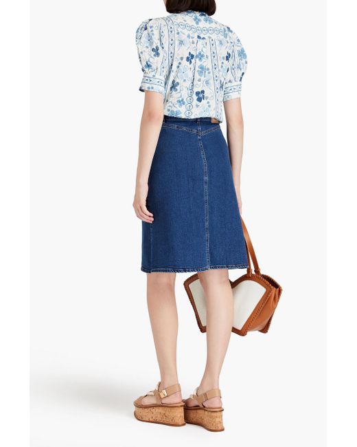 See By Chloé Blue Floral-print Woven Shirt