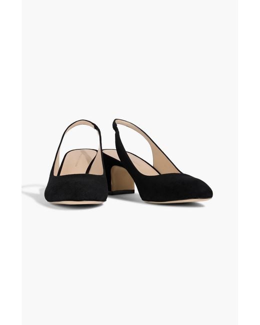 Stuart Weitzman Black Milla 55 Suede Slingback Pumps