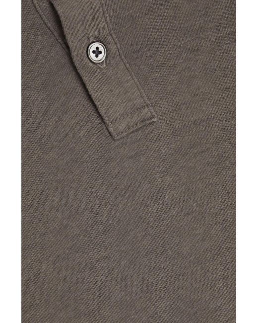 James Perse Brown Cotton And Linen-blend Henley T-shirt for men