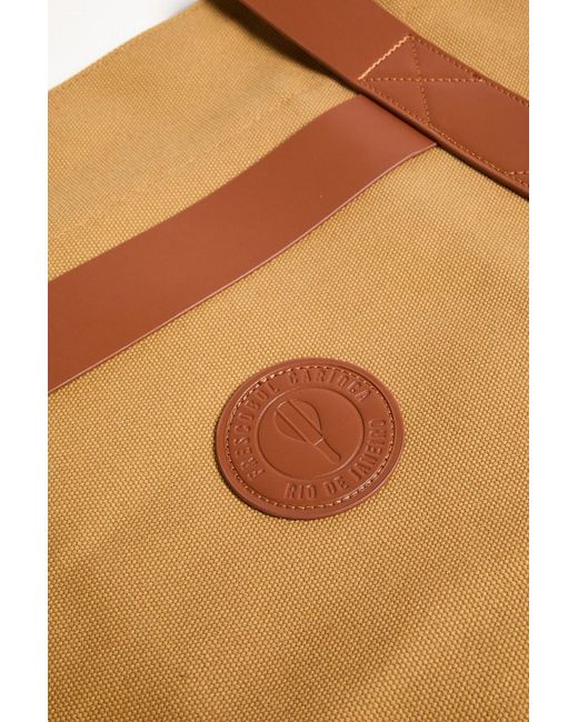 Frescobol Carioca Brown Costa Leather-Trimmed Canvas Tote for men