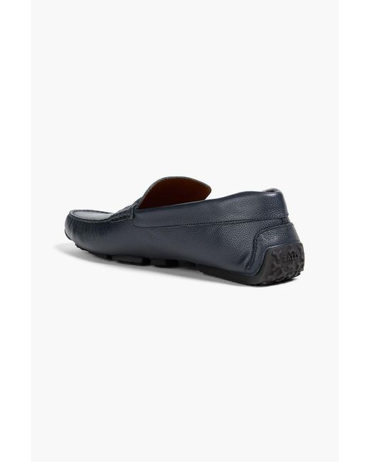 Bally Blue Pearce Pebbled-Leather Driving Shoes for men