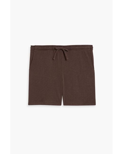 Onia Brown French Cotton-Terry Drawstring Shorts for men