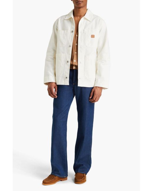 Maison Kitsuné Field jacket aus einer baumwollmischung mit applikationen in White für Herren