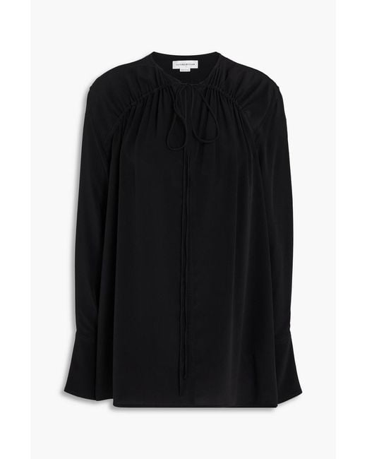 Victoria Beckham Black Silk Crepe De Chine Blouse