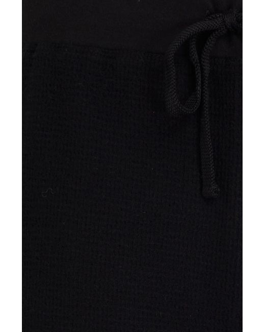 James Perse Black Waffle-knit Cotton And Cashmere-blend Shorts