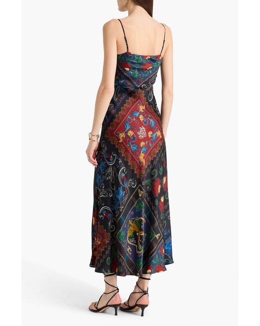 Farm Rio Blue Floral-Print Jersey Maxi Dress