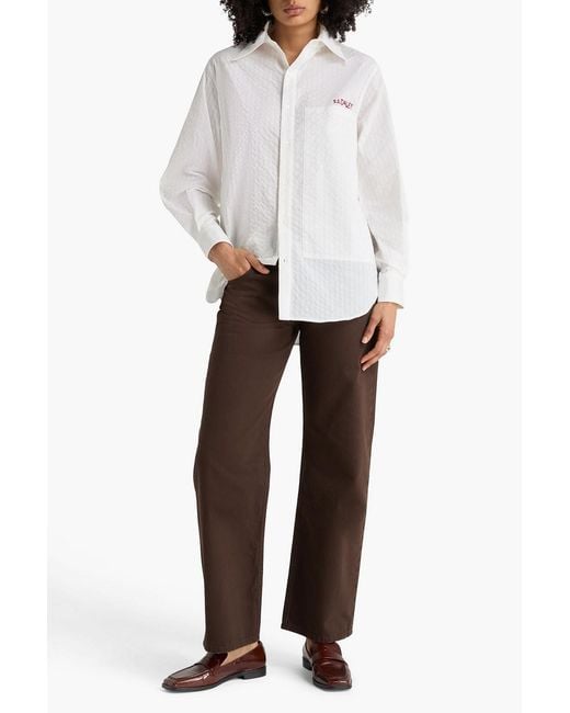 S.S.Daley White Denton Striped Cotton-Seersucker Shirt