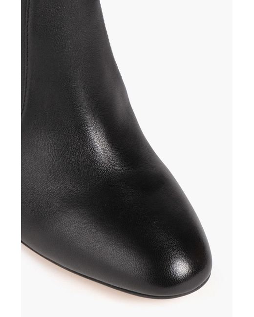 Stuart Weitzman Black Nell 85 Leather Ankle Boots