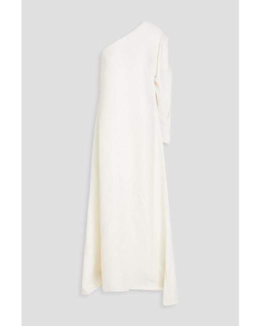 Valentino Garavani White One-shoulder Silk-crepe Gown