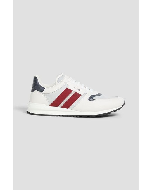 Bally White Astar Mesh And Leather Sneakers for men