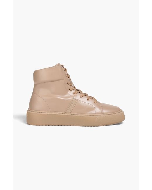 Ganni Natural Faux Leather High-top Sneakers
