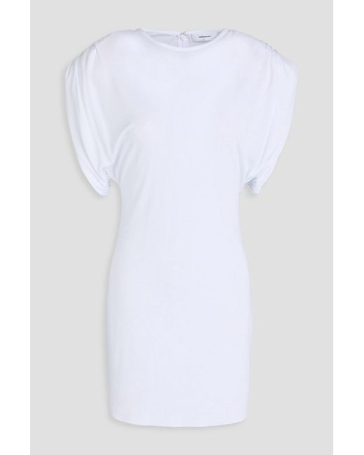 Wardrobe NYC White Ruched Jersey Mini Dress