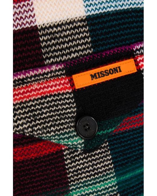 Missoni Red Checked Wool And Cotton-blend Overshirt for men