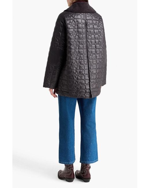 Ganni Black Quilted Shell Jacket