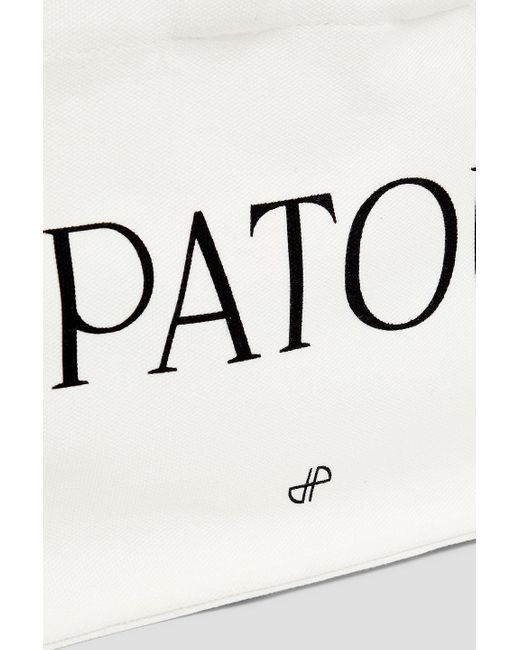Patou Blue Logo-Print Canvas Tote