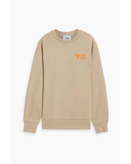 Y-3 Natural Logo-print French Cotton-terry Sweatshirt for men