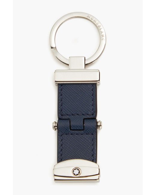 Montblanc Blue Textured-leather Keychain for men