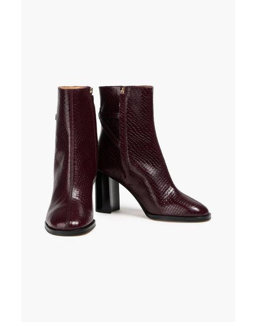 Claudie Pierlot Brown Ankle boots aus leder mit schlangeneffekt