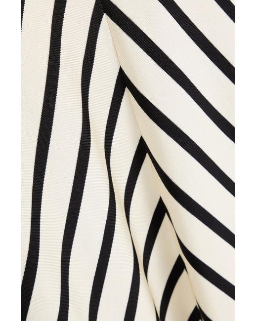 Zimmermann White Striped Stretch-knit Midi Skirt