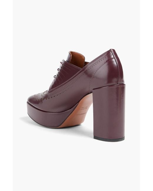 Zimmermann Purple Laser-cut Leather Platform Brogues