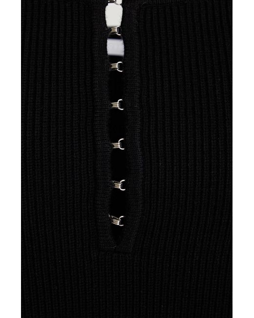 Helmut Lang Black Off-the-shoulder Ribbed-knit Top