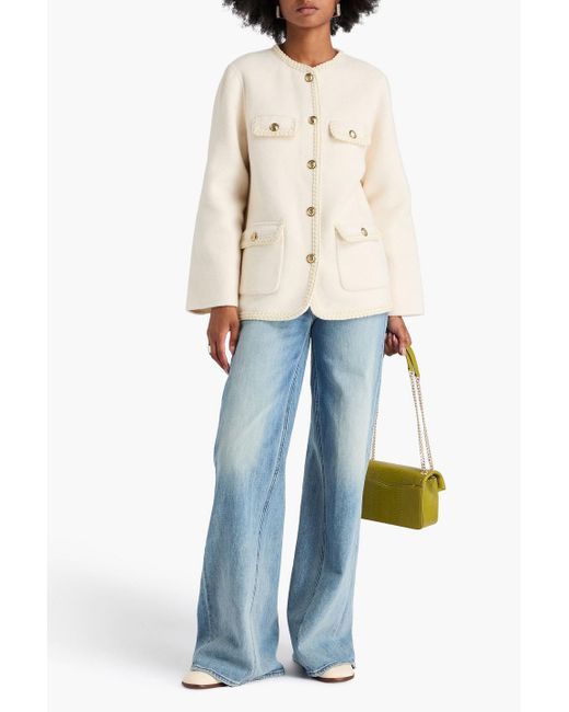 Sandro Natural Wool-Blend Felt Jacket