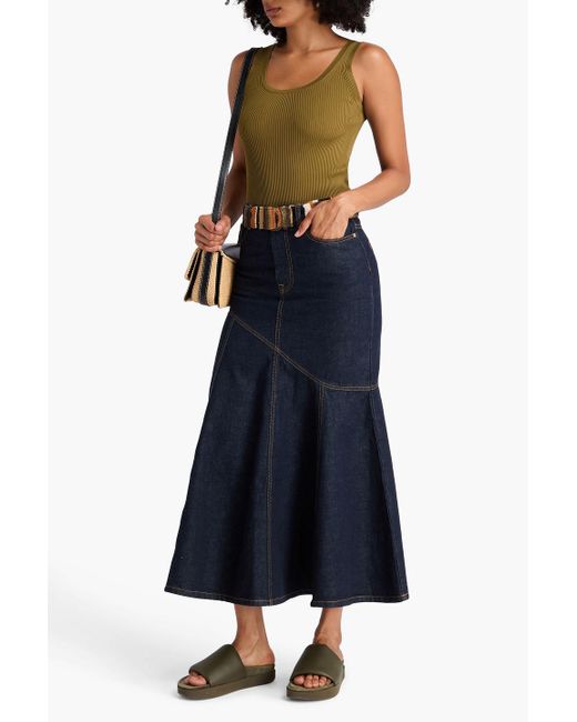 Zimmermann Green Ribbed-Knit Tank