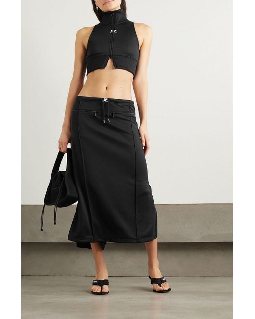 Courreges Black Verkürzte weste aus jersey