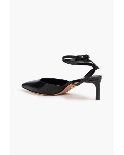 Veronica Beard Black Collette Glossed-Leather Pumps