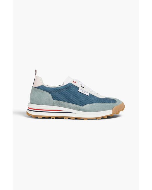 Thom Browne Blue Mesh And Suede Sneakers for men